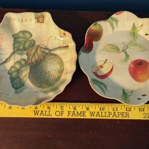 2 Vintage Woven Wood 8" Salad Bowls from the 1960’s